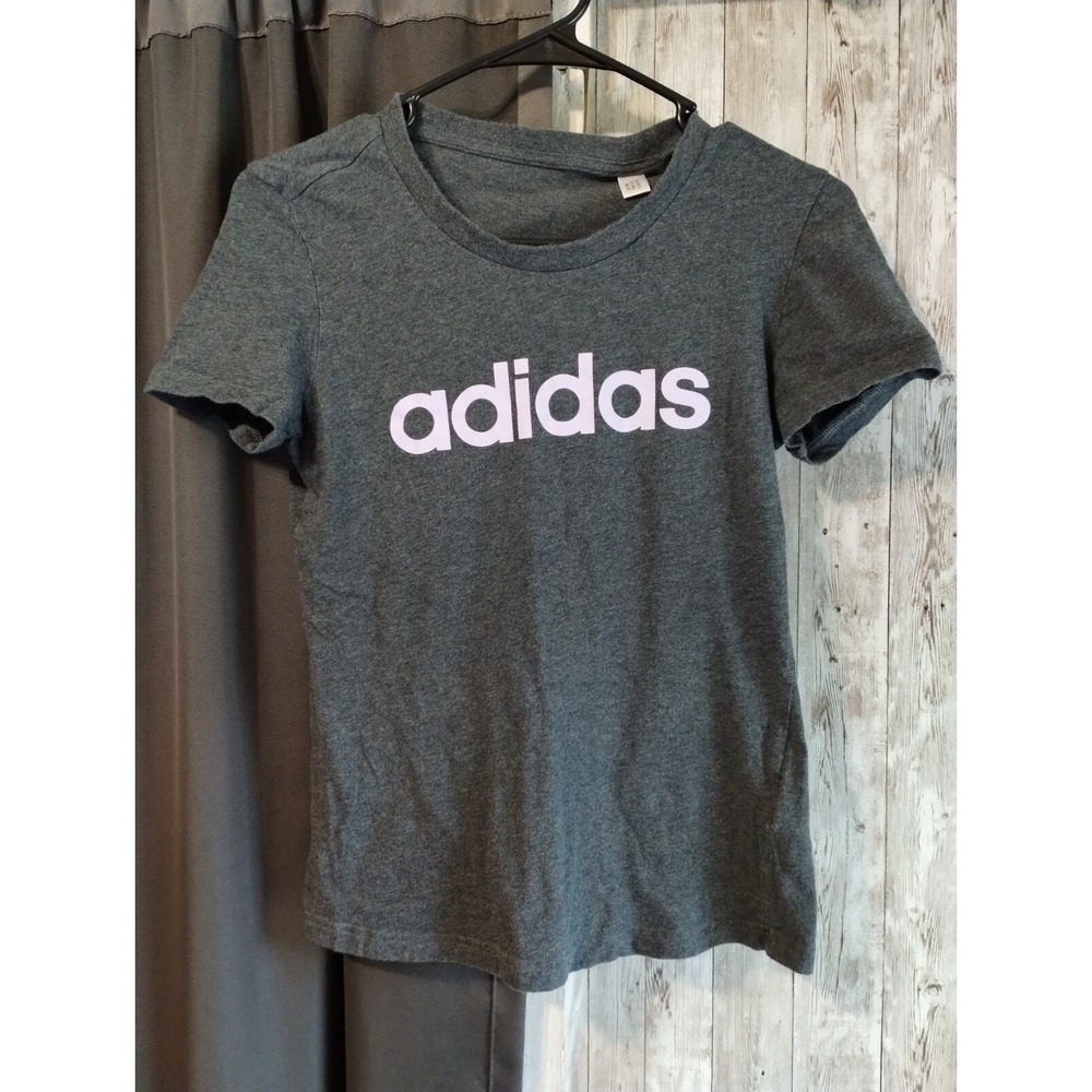 Adidas Shirt Girls Medium Gray Athletic Lightweight Short Sleeve TShirt